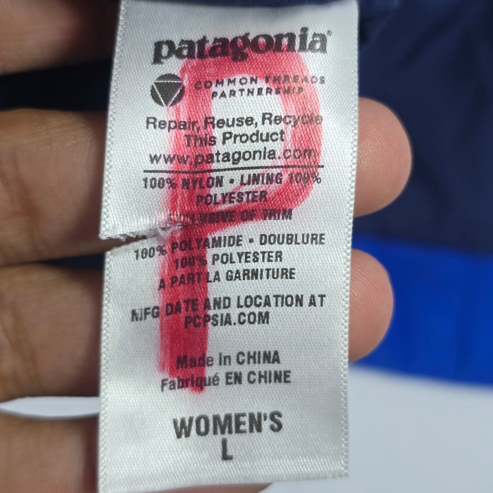 Patagonia H2No Parka Jacket Arborist Trench Coat Blue Womens L 27176FA13 - Picture 8 of 11